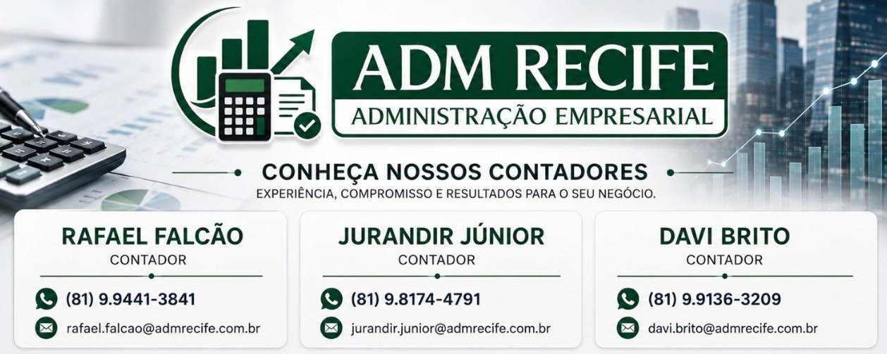 Conheça nossos contadores: Rafael Falcão, Jurandir Júnior e Davi Brito, com contatos da ADM Recife